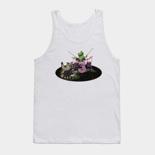 Rock and Roll frog and raccoon Tank Top